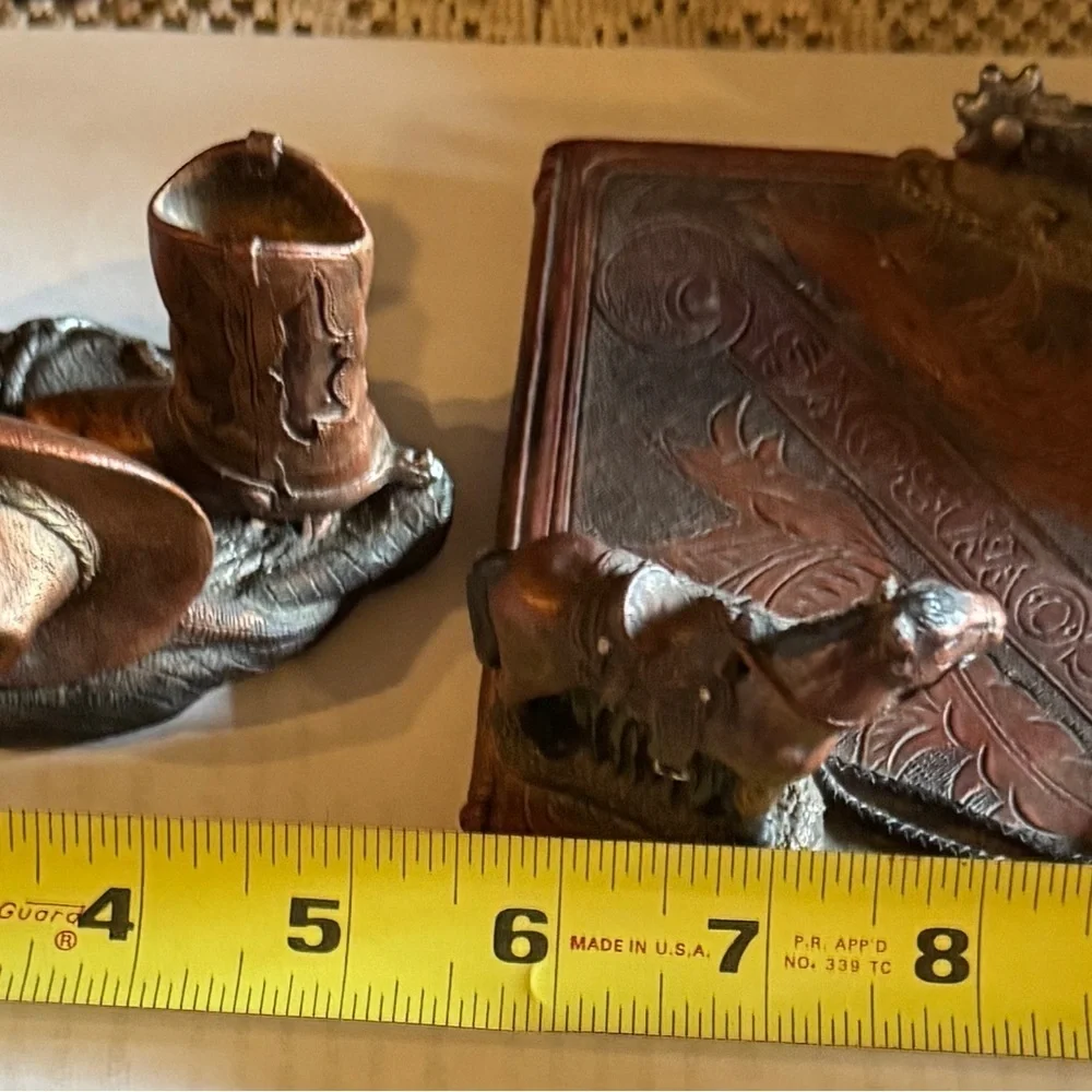 Decorative Western 2 piece Desk Organizer (Resin)